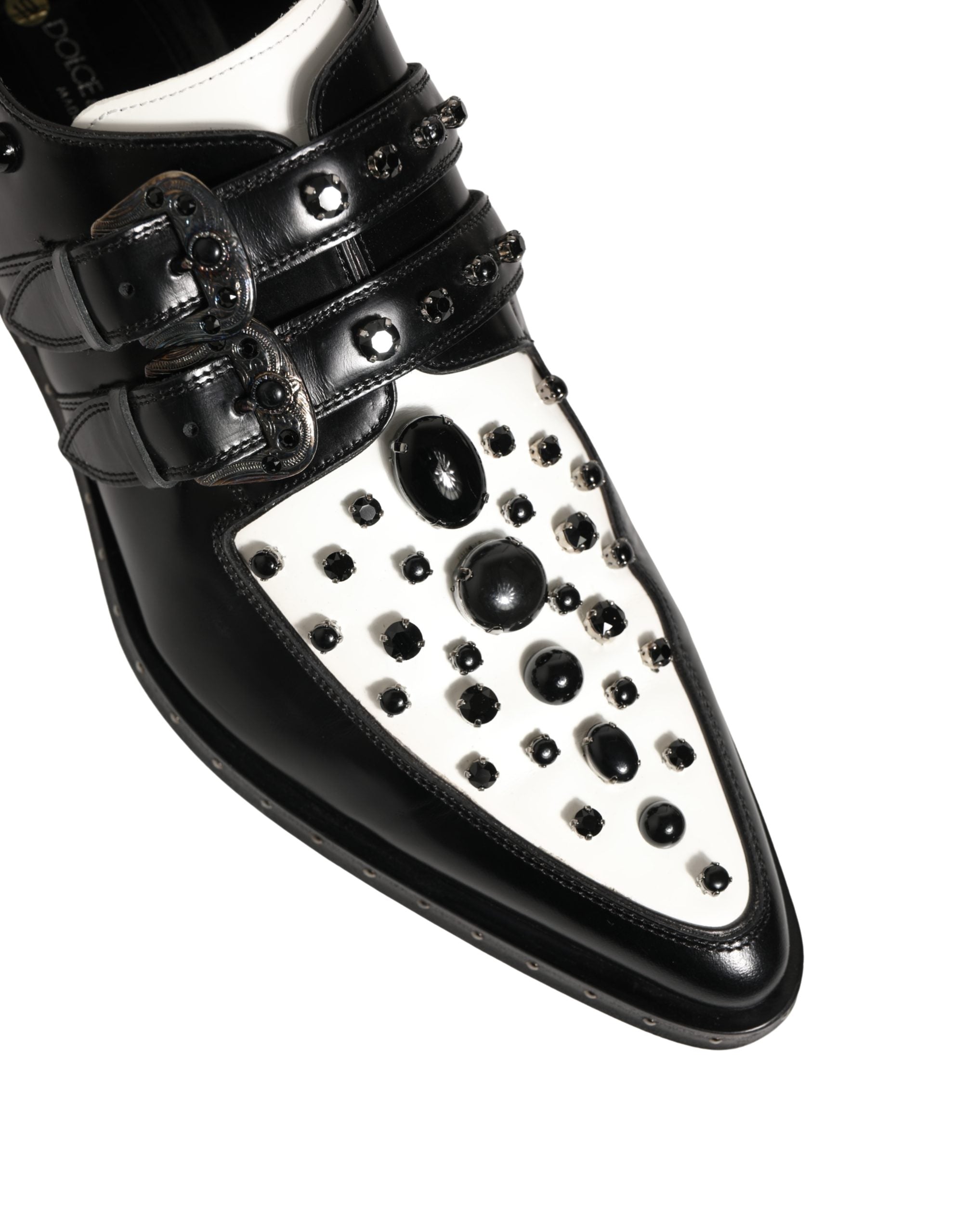 Black Embellished Derby Monk Strap Men Shoes