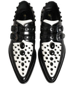 Black Embellished Derby Monk Strap Men Shoes