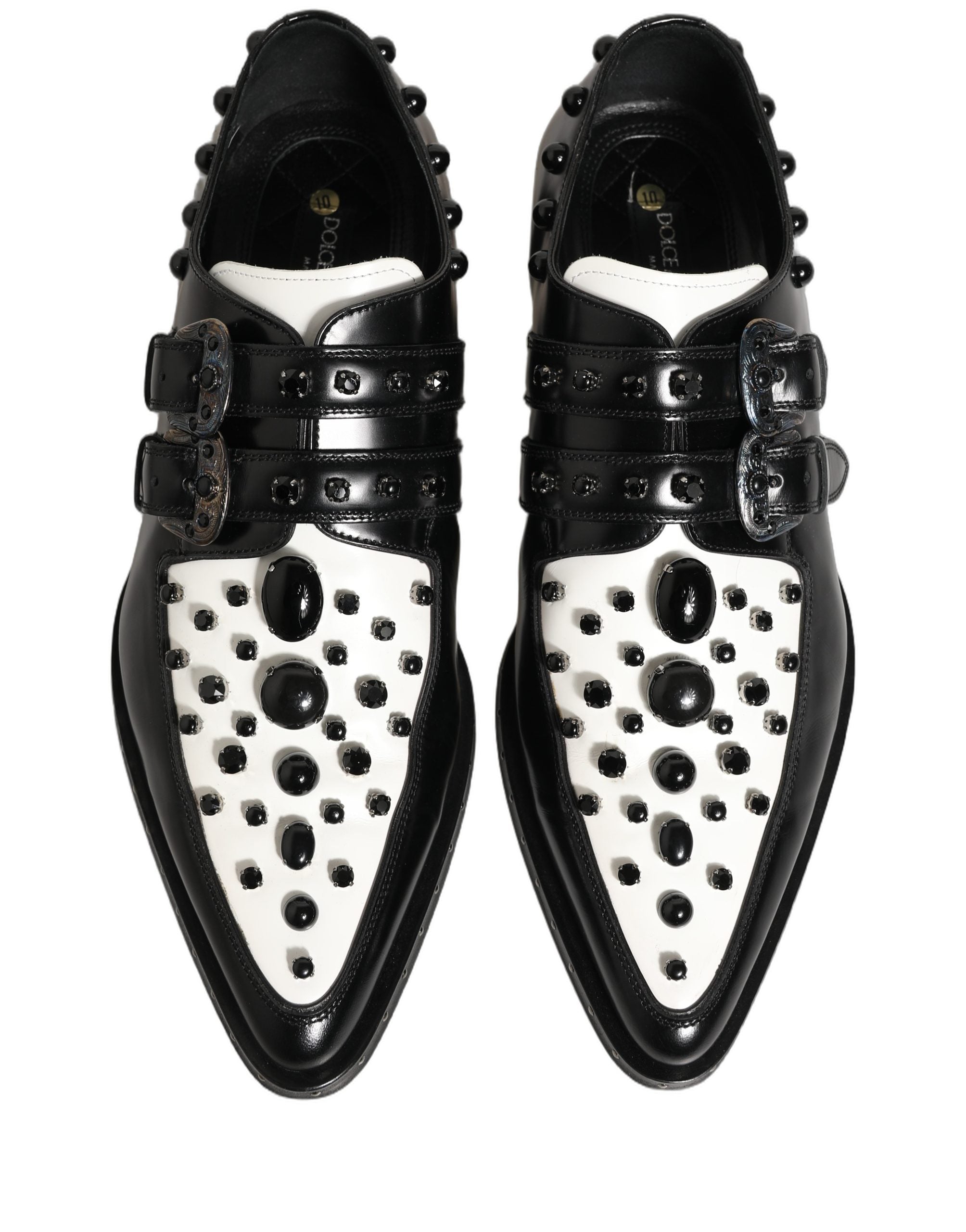 Black Embellished Derby Monk Strap Men Shoes