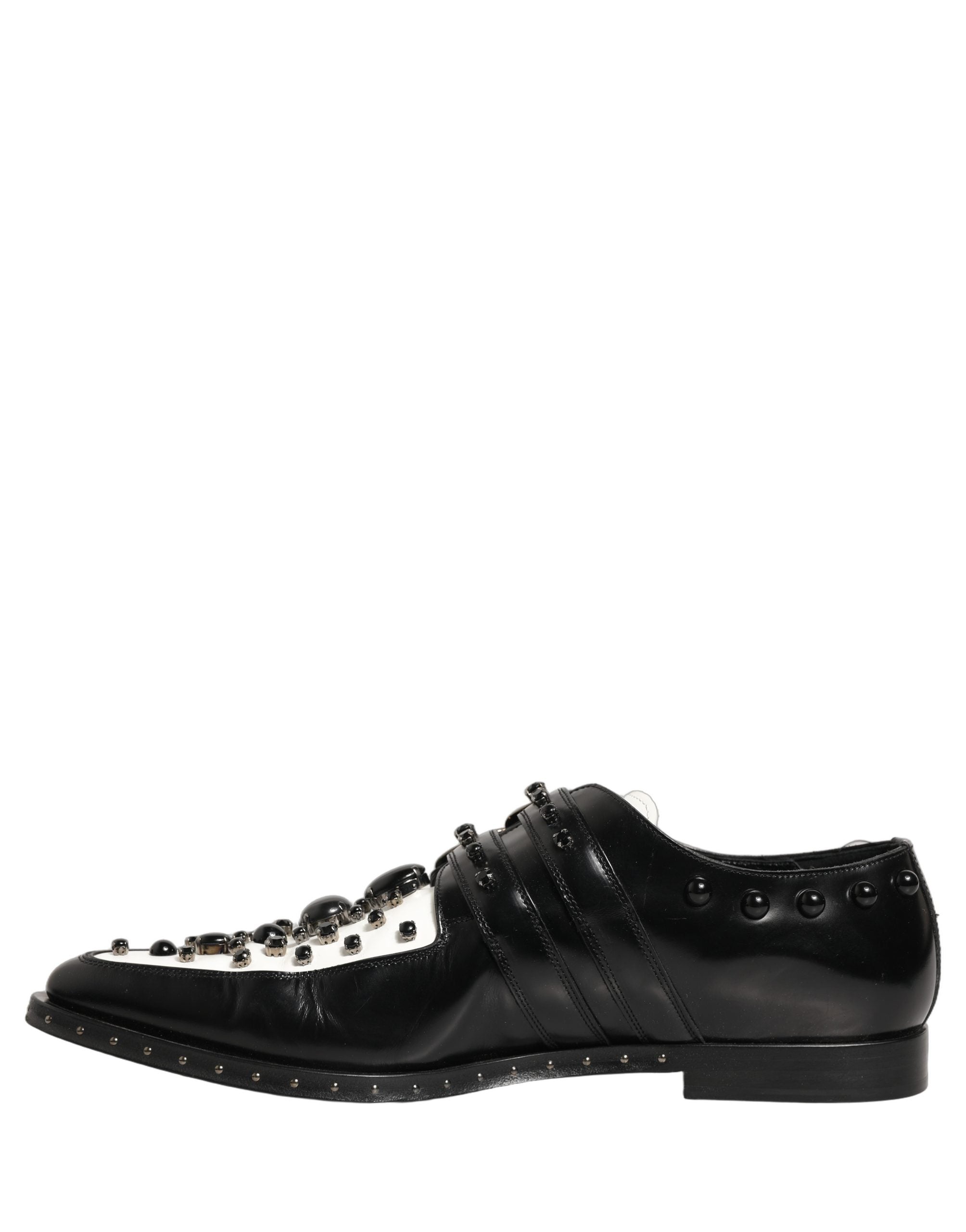 Black Embellished Derby Monk Strap Men Shoes