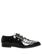 Black Embellished Derby Monk Strap Men Shoes
