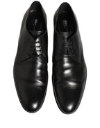 Black Leather Men Derby Dress Formal Shoes