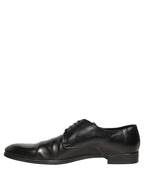 Black Leather Men Derby Dress Formal Shoes
