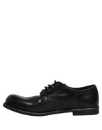 Black Leather Men Derby Dress Formal Shoes