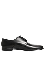 Black Leather Men Derby Dress Formal Shoes
