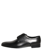 Black Leather Men Derby Dress Formal Shoes