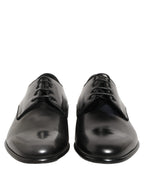 Black Leather Men Derby Dress Formal Shoes