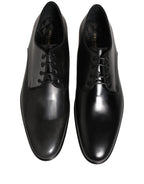 Black Leather Men Derby Dress Formal Shoes