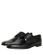 Black Leather Men Derby Dress Formal Shoes