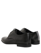 Black Leather Men Derby Dress Formal Shoes