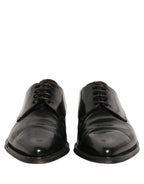 Black Leather Men Derby Dress Formal Shoes