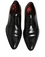 Black Leather Men Derby Dress Formal Shoes