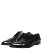 Black Leather Men Derby Dress Formal Shoes