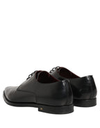 Black Leather Men Derby Dress Formal Shoes
