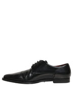Black Leather Men Derby Dress Formal Shoes