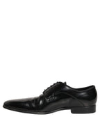 Black Leather Men Derby Dress Formal Shoes