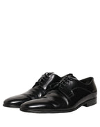 Black Leather Men Derby Dress Formal Shoes