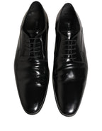Black Leather Men Derby Dress Formal Shoes