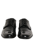 Black Leather Men Derby Dress Formal Shoes