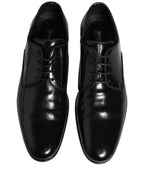 Black Leather Men Derby Dress Formal Shoes