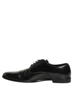 Black Leather Men Derby Dress Formal Shoes