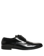 Black Leather Men Derby Dress Formal Shoes