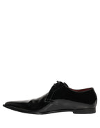 Black Leather Men Derby Dress Formal Shoes