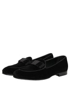 Black Velvet Loafers Formal Men Dress Shoes