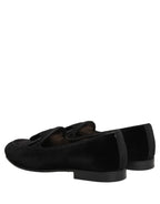 Black Velvet Loafers Formal Men Dress Shoes