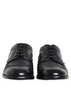 Blue Leather Derby Wingtip Formal Shoes