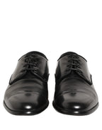 Black Leather Men Derby Dress Formal Shoes