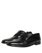 Black Leather Men Derby Dress Formal Shoes