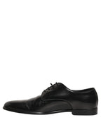 Black Leather Men Derby Dress Formal Shoes