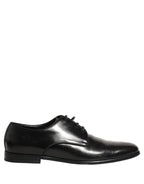 Black Leather Men Derby Dress Formal Shoes