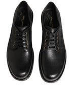Black Leather Lace Up Derby Dress Men Shoes
