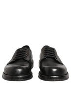 Black Leather Lace Up Derby Dress Men Shoes