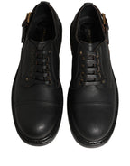 Dress Black Leather Lace Up Derby Men Shoes