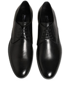 Dress Black Leather Lace Up Derby Men Shoes