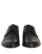 Dress Black Leather Lace Up Derby Shoes
