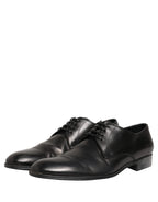 Dress Black Leather Lace Up Derby Shoes