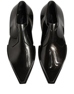 Dress Shiny Black Slip On Plastic Dress Shoes