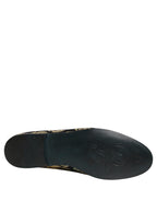 Black Jacquard Floral Loafers Men Dress Shoes