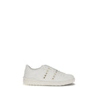 White Calf Leather Bos Taurus Sneakers