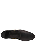 Black Velvet Embellished Dress Loafers Shoes