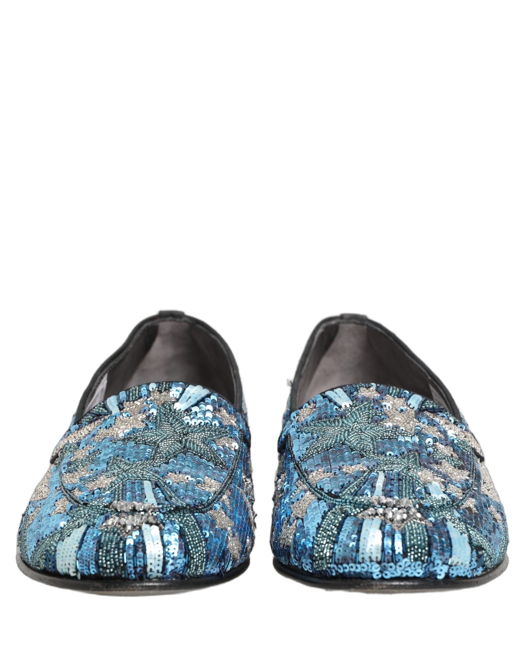 Multicolor Embroidered Sequin Loafers Shoes
