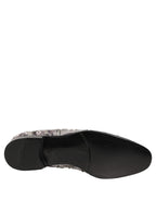 White Sequined Formal Slip On Loafers Shoes