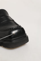 Black Calfskin Leather Men Dress Loafers Shoes