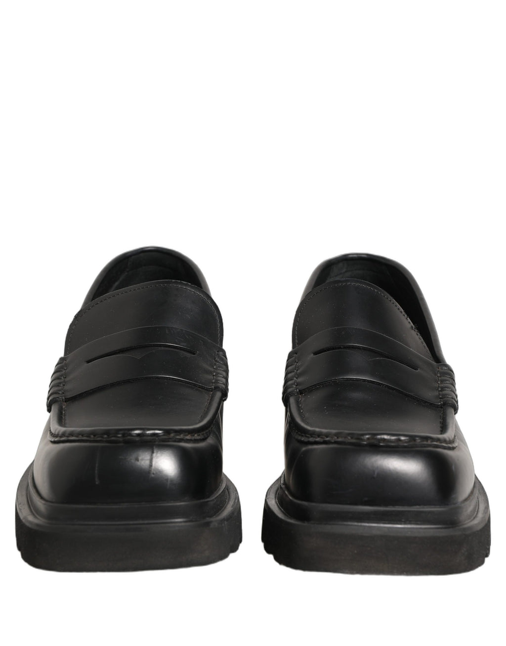 Black Calfskin Leather Men Dress Loafers Shoes