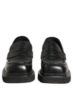 Black Calfskin Leather Men Dress Loafers Shoes