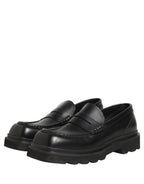 Black Calfskin Leather Men Dress Loafers Shoes